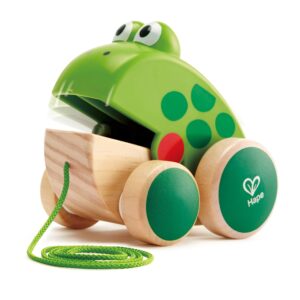 Hape Nachziehfrosch Fridolien – Nachziehspielzeug aus Holz, fröhliches Lauflern- und Motorikspielzeug, fördert Bewegung, Koordination und spielerisches Lernen, für Kinder ab 12 Monaten